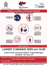 Locandina incontro "Consigli contro le truffe agli anziani"