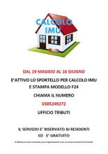 SPORTELLO IMU attivo dal 19.05.2025 al 16.06.2025